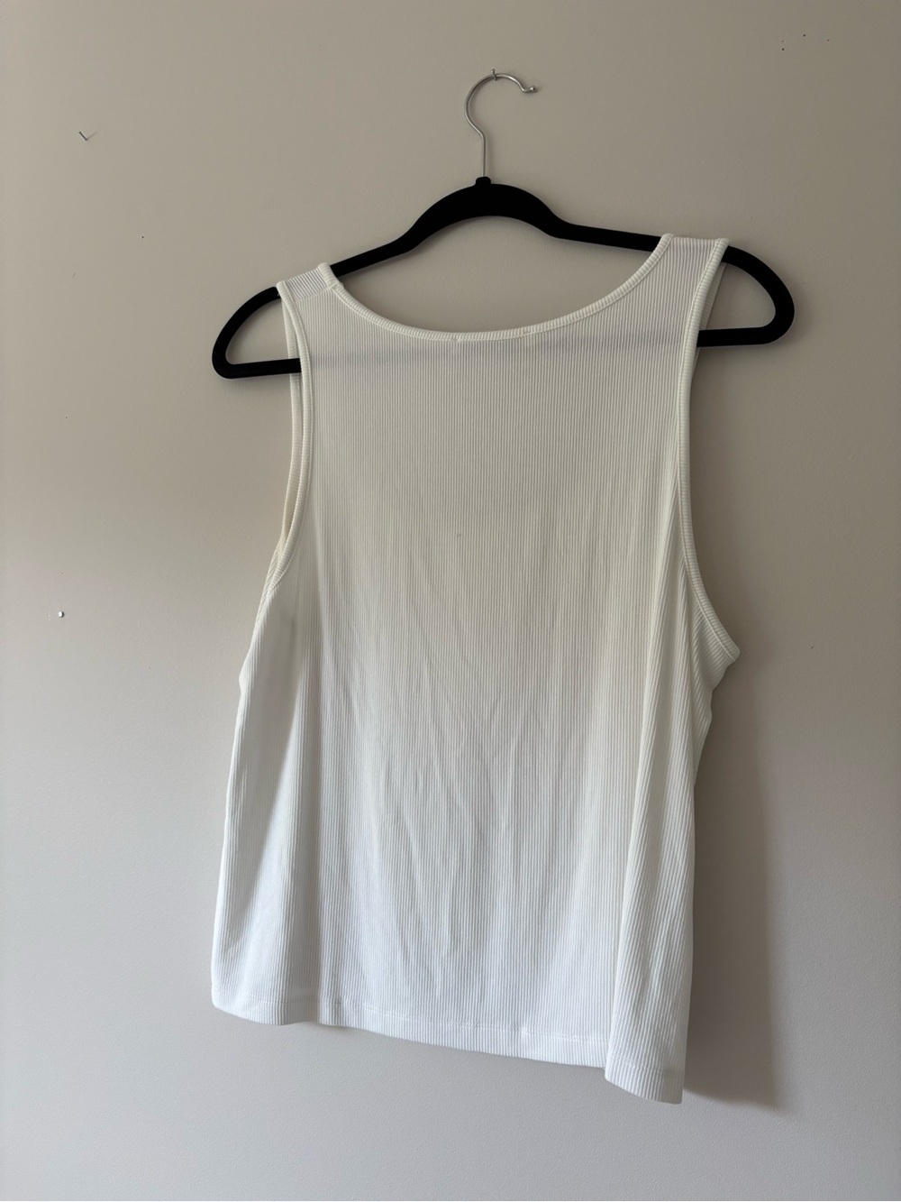 Dex White Ribbed Button-Front Tank Top XL - Picture 3 of 3